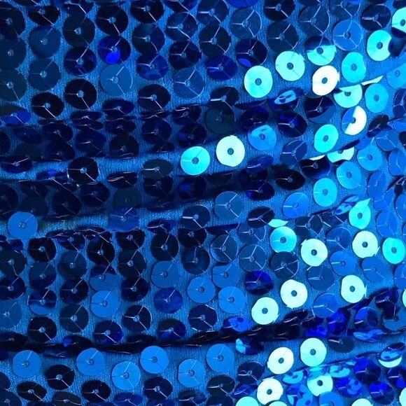 Vintage Blue Sequin Tadashi Cocktail Dress, Size 6 - Picture 3 of 5